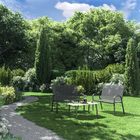 Conjunto de Mesa de Apoio com 2 Bancos Aço Alma Cinza Naterial