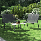 Conjunto de Mesa de Apoio com 2 Bancos Aço Alma Cinza Naterial