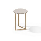 Conjunto De Mesa De Apoio Jade Sala Estar Pé De Aço Dourado