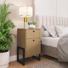 Conjunto De Mesa De Cabeceira Pilot 2 Gaveta Avela Preto