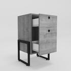 Conjunto De Mesa De Cabeceira Pilot 2 Gaveta Castanho Preto