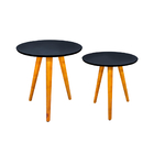 Conjunto De Mesa De Canto E Apoio Preto