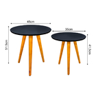 Conjunto De Mesa De Canto E Apoio Preto