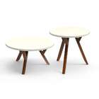 Conjunto De Mesa De Centro Com Mesa Lateral Ipiranga Off Whit