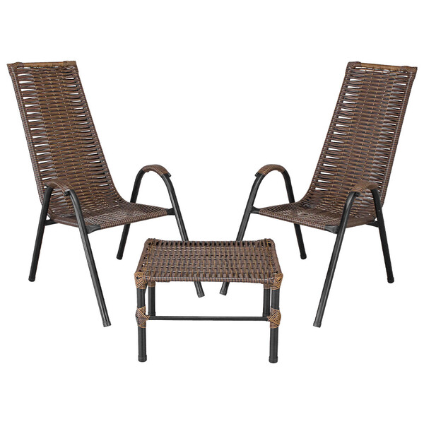 Conjunto De Mesa De Centro E 2 Cadeiras Canadá Para Área Exte