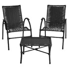 Conjunto De Mesa De Centro E 2 Cadeiras Ônix Para Área Externa