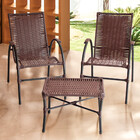 Conjunto De Mesa De Centro E 2 Cadeiras Ônix Para Área Externa