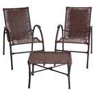 Conjunto De Mesa De Centro E 2 Cadeiras Ônix Para Área Externa