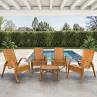 Conjunto De Mesa De Centro E 4 Cadeiras Vitória Para Área Ext