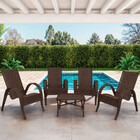 Conjunto De Mesa De Centro E 4 Cadeiras Vitória Para Área Ext