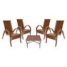 Conjunto De Mesa De Centro E 4 Cadeiras Vitória Para Área Ext