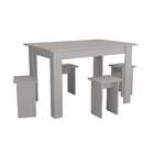 Conjunto De Mesa De Cozinha Com 4 Bancos Regina Branco 120 Cm