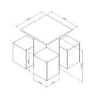 Conjunto De Mesa De Cozinha Com 4 Lugares Ayla Branco E Bege