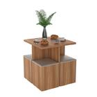 Conjunto De Mesa De Cozinha Com 4 Lugares Ayla Castanho E Dam