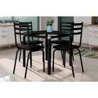 Conjunto De Mesa De Cozinha Com 4 Lugares Malva Ii Preto