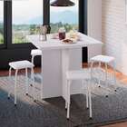 Conjunto De Mesa De Cozinha Com 4 Lugares Verona Corino Branco