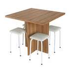 Conjunto De Mesa De Cozinha Com 4 Lugares Verona Tecido Madei