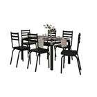 Conjunto De Mesa De Cozinha Com 6 Lugares Moreia Preto