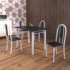 Conjunto De Mesa De Cozinha Com Tampo De Vidro E 4 Cadeiras I