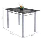 Conjunto De Mesa De Cozinha Com Tampo De Vidro E 4 Cadeiras I