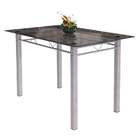 Conjunto De Mesa De Cozinha Com Tampo De Vidro E 4 Cadeiras I