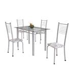 Conjunto De Mesa De Cozinha Com Tampo De Vidro E 4 Cadeiras I
