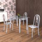 Conjunto De Mesa De Cozinha Com Tampo De Vidro E 4 Cadeiras I