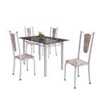 Conjunto De Mesa De Cozinha Com Tampo De Vidro E 4 Cadeiras M