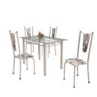 Conjunto De Mesa De Cozinha Com Tampo De Vidro E 4 Cadeiras M