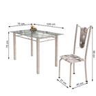 Conjunto De Mesa De Cozinha Com Tampo De Vidro E 4 Cadeiras M