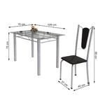 Conjunto De Mesa De Cozinha Com Tampo De Vidro E 4 Cadeiras M