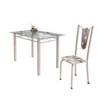 Conjunto De Mesa De Cozinha Com Tampo De Vidro E 4 Cadeiras M
