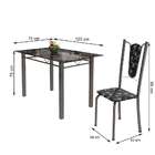 Conjunto De Mesa De Cozinha Com Tampo De Vidro E 4 Cadeiras M