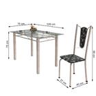 Conjunto De Mesa De Cozinha Com Tampo De Vidro E 4 Cadeiras M