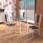 Conjunto De Mesa De Cozinha Com Tampo De Vidro E 4 Cadeiras M