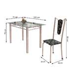 Conjunto De Mesa De Cozinha Com Tampo De Vidro E 4 Cadeiras M