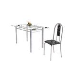 Conjunto De Mesa De Cozinha Com Tampo De Vidro E 6 Cadeiras I