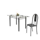 Conjunto De Mesa De Cozinha Com Tampo De Vidro E 6 Cadeiras I