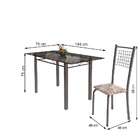 Conjunto De Mesa De Cozinha Com Tampo De Vidro E 6 Cadeiras I
