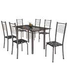 Conjunto De Mesa De Cozinha Com Tampo De Vidro E 6 Cadeiras I
