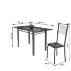 Conjunto De Mesa De Cozinha Com Tampo De Vidro E 6 Cadeiras I