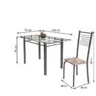 Conjunto De Mesa De Cozinha Com Tampo De Vidro E 6 Cadeiras I