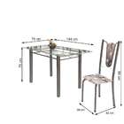 Conjunto De Mesa De Cozinha Com Tampo De Vidro E 6 Cadeiras M