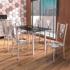 Conjunto De Mesa De Cozinha Com Tampo De Vidro E 6 Cadeiras M