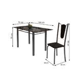 Conjunto De Mesa De Cozinha Com Tampo De Vidro E 6 Cadeiras M
