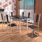 Conjunto De Mesa De Cozinha Com Tampo De Vidro E 6 Cadeiras M