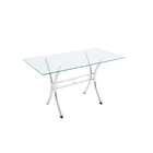 Conjunto De Mesa De Cozinha Com Tampo Vidro E 4 Lugares Ovied