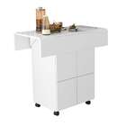 Conjunto De Mesa De Cozinha Dobráve Com 4 Bancos Annie Branco