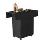 Conjunto De Mesa De Cozinha Dobráve Com 4 Bancos Annie Preto