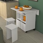 Conjunto De Mesa De Cozinha Dobrável 4 Lugares Balsamo Branco